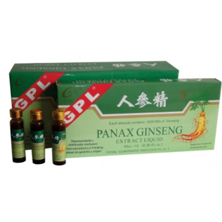 GPL Panax Ginseng Caja por 10 frascos de vidrio de 10 ml.(envíos a todo Colombia)