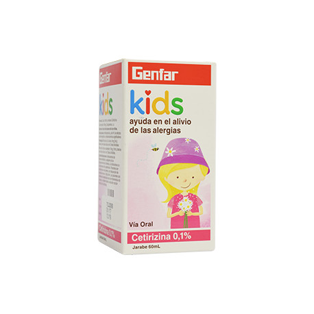 CETIRIZINA GENFAR KIDS ALERGIAS 0.1% FCO*60ML (Claro llegamos a toda Colombia)