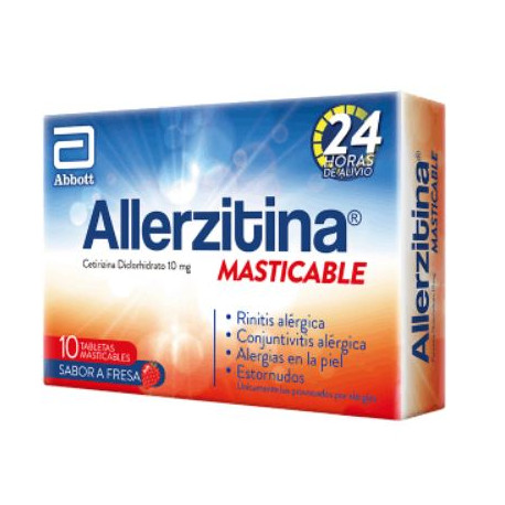 ALLERZITINA MASTICABLE 10 MG SABOR A FRESA CAJA*10 TABLETAS (Claro llegamos a toda Colombia)